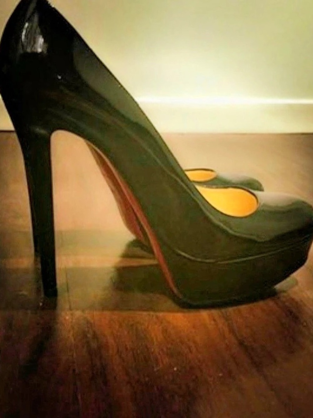 Christian Louboutin New Simple Pump 120 Black Patent Platform Pumps